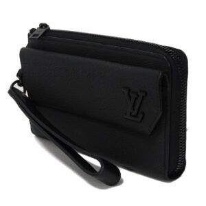 LOUIS VUITTON Long Wallet Purse M69831 Grain leather (embossed) Noir LV Aerogram Zippy wallet mens Used | AlmaBagz