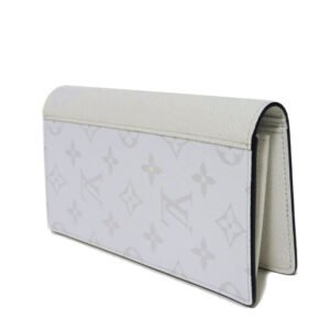 LOUIS VUITTON Long Wallet Purse M30889 Taiga leather (embossed) x monogram canvas Optic white Taiga Lama Monogram Portefeuille Blaza NM mens Used | AlmaBagz