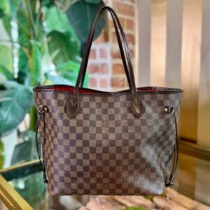 LOUIS VUITTON Neverfull MM Damier Ebene Cherry Tote | AlmaBagz
