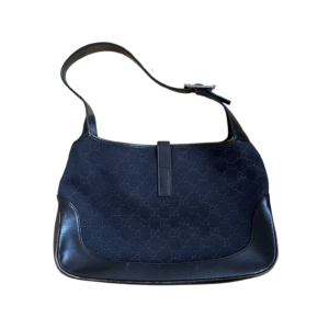 Gucci Jackie Black & Brown Jacquard & Leather Hand Bag | AlmaBagz