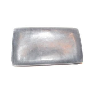 Gucci Navy Blue Leather With Gucci Logo Gold Horseshoe Vintage Continental Accent Wallet | AlmaBagz