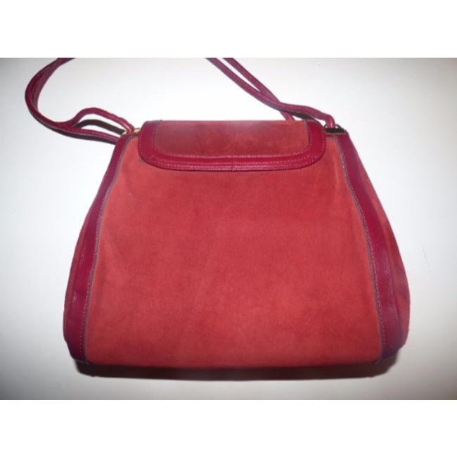 Gucci And Leather Satcheldesigner Purses Red Suede Shoulder Bag | AlmaBagz - Image 3