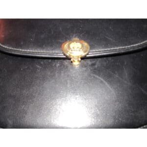 Gucci Structured Envelope Top Two Handle Kelly Black Leather Satchel | AlmaBagz