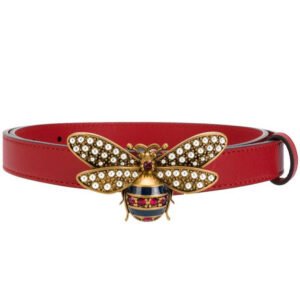 Gucci Queen Margaret Leather Belt in Red | AlmaBagz