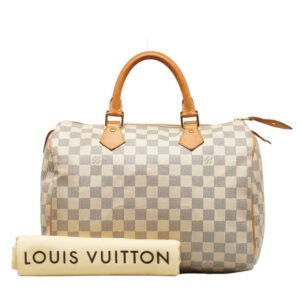 Louis Vuitton Damier Azur Speedy 30 Handbag N41533 White PVC Leather  Louis Vuitton | AlmaBagz
