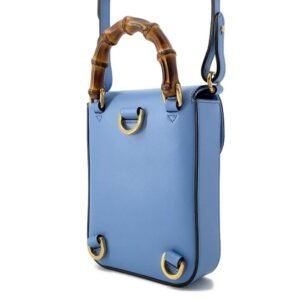 GUCCI Bamboo 2WAY Backpack Light Blue702106 Leather | AlmaBagz