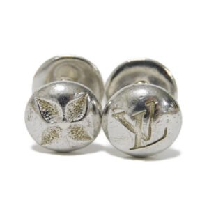 LOUIS VUITTON cuffs M30976 Ag925 Silver Monogram Flower Buton de Manchette motif | AlmaBagz
