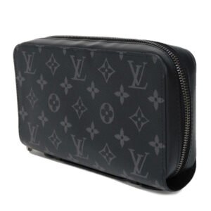 LOUIS VUITTON Long Wallet Purse M61698 Monogram Eclipse canvas x cowhide leather Noir Monogram Eclipse Zippy XL | AlmaBagz