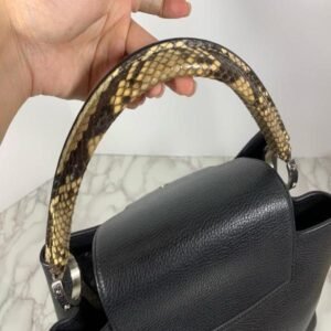 Louis Vuitton Capucines MM Noir Python Leather Trim | AlmaBagz