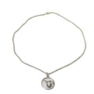 HERMES Necklace 925 Silver logo Saddle Pendant | AlmaBagz