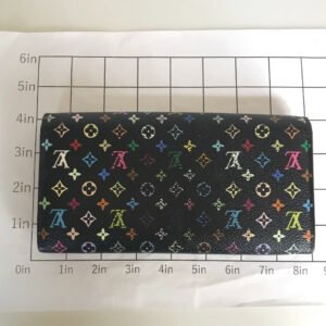 LOUIS VUITTON Long Wallet Purse M93747 Monogram multicolor black multi Portefeuille Sarah | AlmaBagz