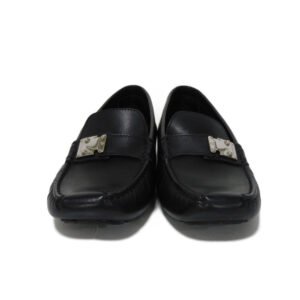LOUIS VUITTON loafers Calf leather Noir logo S-lock Driving shoes 35 1/2 | AlmaBagz