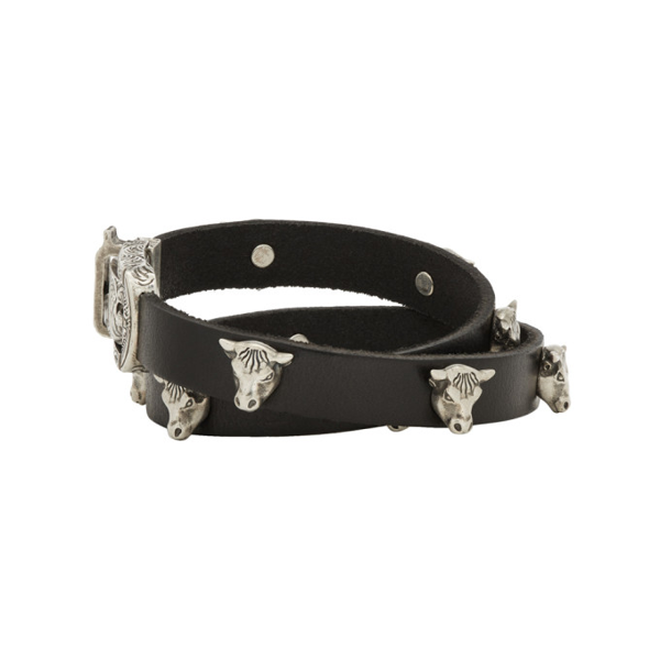 Gucci Anger Forest Double Wrap Leather Bracelet in Black | AlmaBagz - Image 4