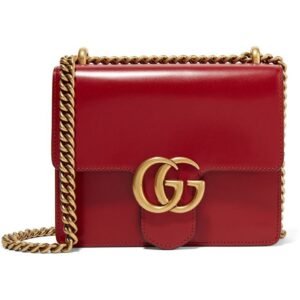 Gucci GG Small Marmont Leather Shoulder Bag Red | AlmaBagz