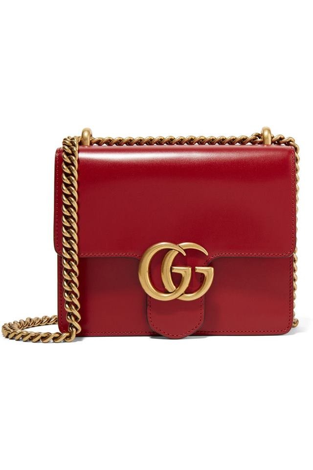 Gucci GG Small Marmont Leather Shoulder Bag Red | AlmaBagz