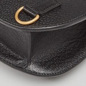 Gucci Crossbody Animalier Saddle Bag Black Leather | AlmaBagz