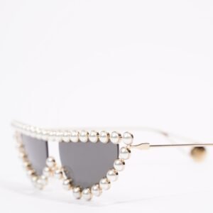 Gucci Womens GG0364S Sunglasses Gold / Silver / Pearls 140 | AlmaBagz