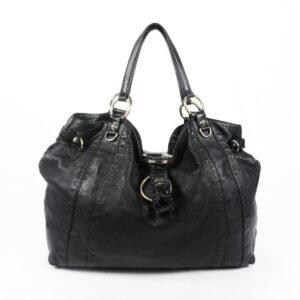 Gucci Bag G Wave Black Leather Tote | AlmaBagz