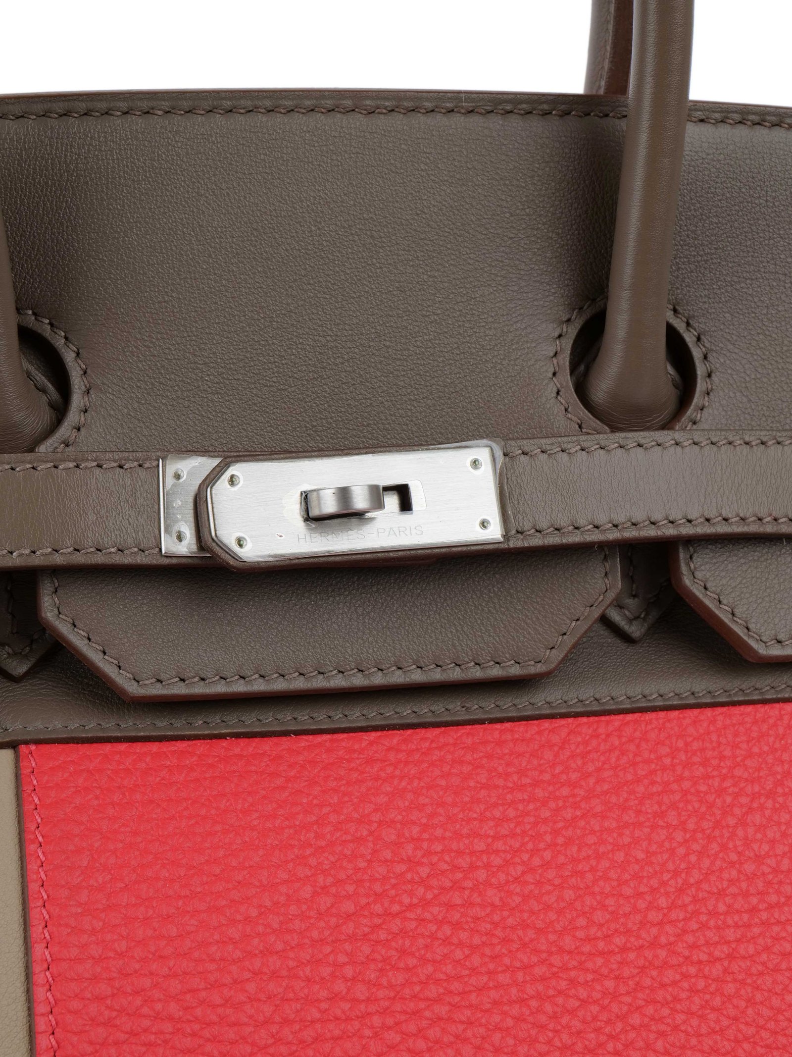 Hermes Limited Edition Tricolour Rose Jaipur, Argile and Etoupe Birkin 35. | AlmaBagz - Image 10