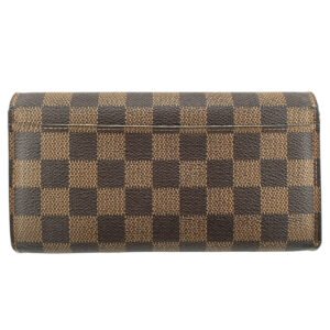 LOUIS VUITTON Long Wallet Purse N63209 Damier canvas Brown Zip Around Damier Portefeuille Sara Women Used | AlmaBagz
