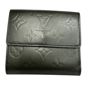LOUIS VUITTON Bifold Wallet M65112 Monogram mat Noir Wallet with card pocket Monogram Porte Monnaie Billets Cartes Credit unisex(Unisex) Used | AlmaBagz