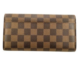 LOUIS VUITTON Long Wallet Purse N63209 Damier canvas Ebene Zip Around Damier Portefeuille Sara Women Used | AlmaBagz