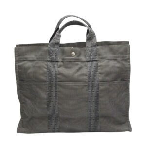 HERMES Tote Bag canvas gray Her Line canvas | AlmaBagz