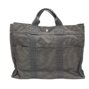HERMES Tote Bag canvas gray Her Line canvas | AlmaBagz