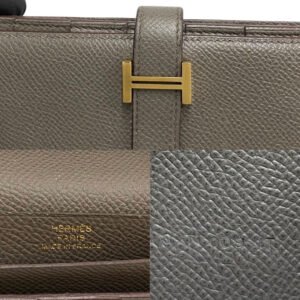HERMES Long Wallet Purse Epsom gray Beansufla | AlmaBagz