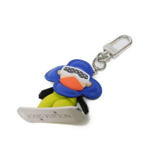 LOUIS VUITTON key ring M00965 Calf leather x metal blue Monogram Bijoux Sac Snowboard Vivienne | AlmaBagz