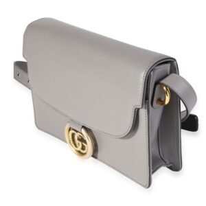 Gucci Gray Leather GG Ring Shoulder Bag | AlmaBagz