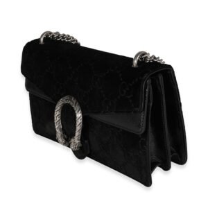 Gucci Black GG Velvet & Patent Leather Small Dionysus Bag | AlmaBagz