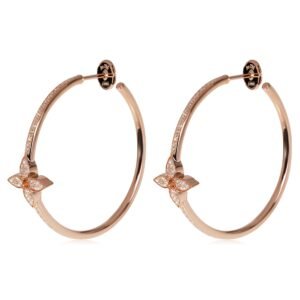 LOUIS VUITTON Idylle Blossom Hoop Earrings in 18k Rose Gold 0.61 CTW | AlmaBagz