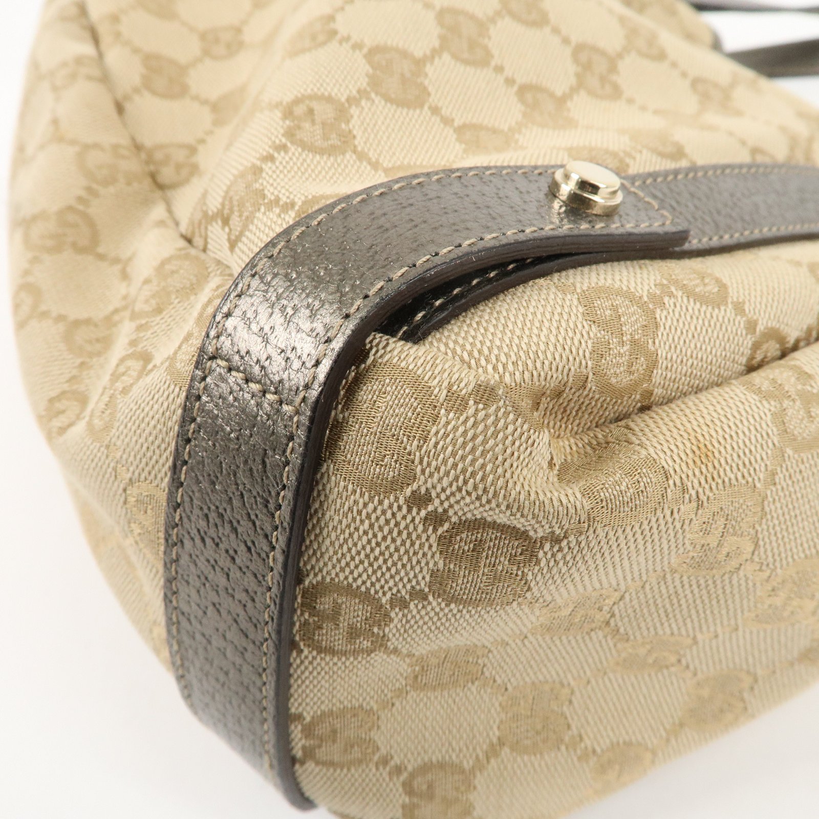 GUCCI Abbey GG Canvas Leather Tote Hand Bag Beige 130736 | AlmaBagz - Image 11