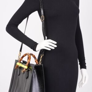 Gucci Diana Python Black Leather Medium | AlmaBagz