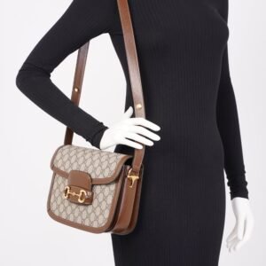 Gucci Horsebit 1955 Shoulder Bag Supreme / Brown Coated Canvas | AlmaBagz