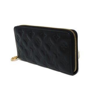 LOUIS VUITTON Long Wallet Purse M81510 lambskin Noir Monogram Zippy wallet | AlmaBagz