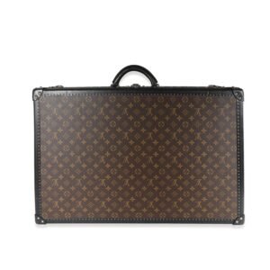 LOUIS VUITTON Monogram Macassar & Black Leather Alzer Trunk 70 | AlmaBagz