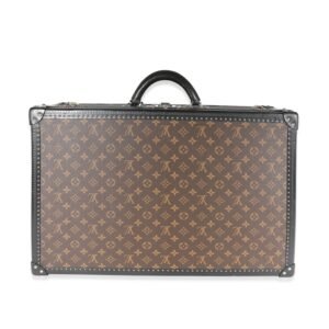 LOUIS VUITTON Monogram Macassar & Black Leather Alzer Trunk 60 | AlmaBagz