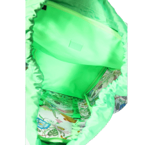 GUCCI Neon Green Leather & Flora PVC Backpack | AlmaBagz
