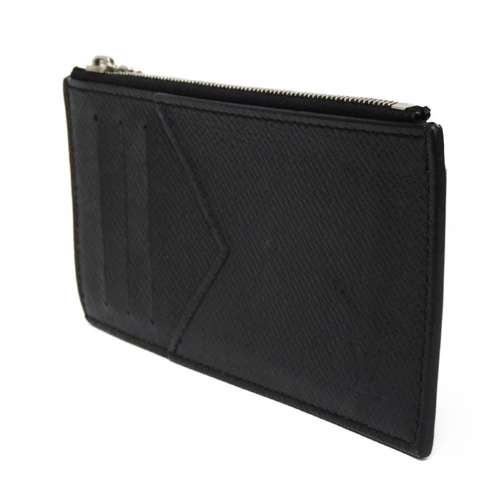LOUIS VUITTON Coin case M62914 Taiga leather (embossed) Noir Taiga Coin card holder | AlmaBagz