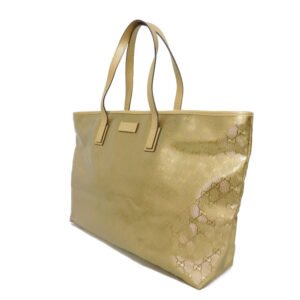 GUCCI Tote Bag 211120 GG Imprime Canvas (PVC coating) Metallic gold Logo embossing GG Imprime Large Tote | AlmaBagz