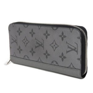 LOUIS VUITTON Long Wallet Purse M30841 Taiga leather (embossed) x monogram canvas Gunmetal Taiga Lama Monogram Zippy Wallet Vertical | AlmaBagz