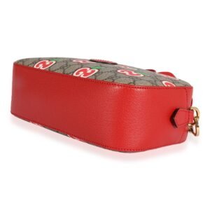 GUCCI GG Supreme & Red Leather Apple Shoulder Bag | AlmaBagz