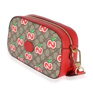 Gucci GG Supreme & Red Leather Apple Shoulder Bag | AlmaBagz