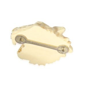 GUCCI Alessandro Michele Cream Resin & Crystal Tigers Head Brooch, 2 3/4 Wide" | AlmaBagz