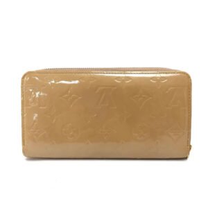 LOUIS VUITTON Long Wallet Purse M91470 Patent leather beige Vernis Zippy wallet Women Used | AlmaBagz