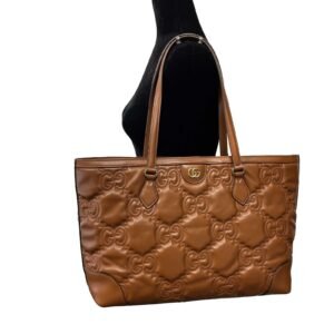 GUCCI - NEW Embossed GG Matelasse Brown Shoulder Tote | AlmaBagz