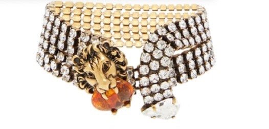 Gucci Crystal Lion Head Bracelet | AlmaBagz