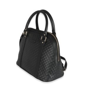 Gucci Black Microguccissima Medium Dome Satchel | AlmaBagz